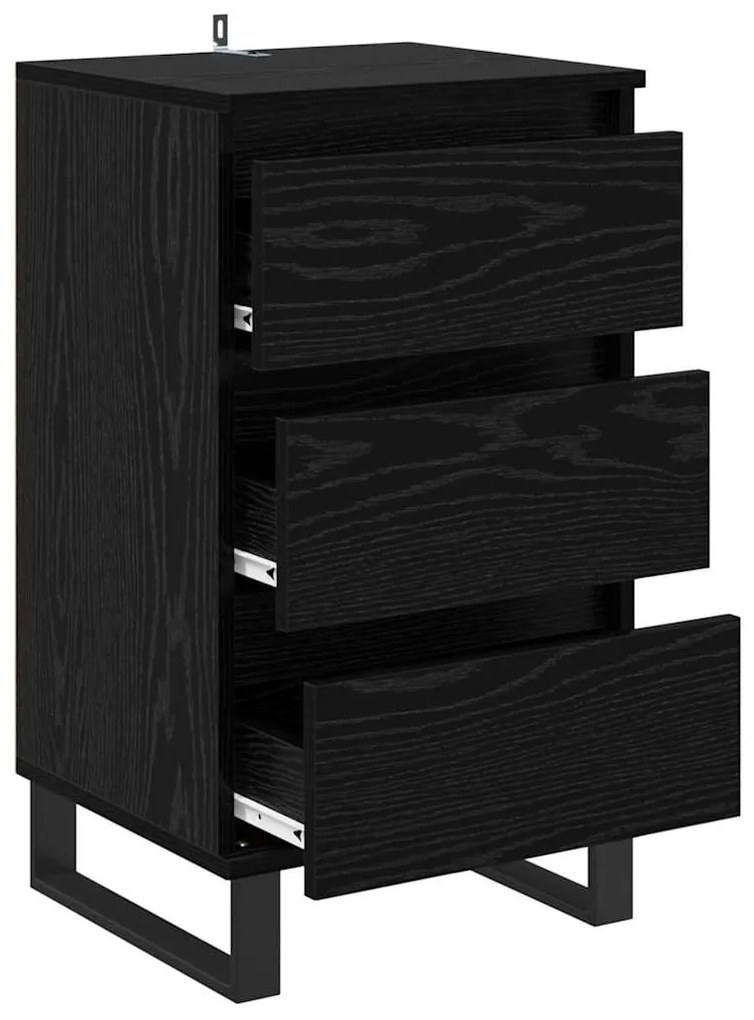 vidaXL Πλαϊνό γραφείο με συρτάρι Μαύρη δρυς Επεξεργασμένο ξύλο