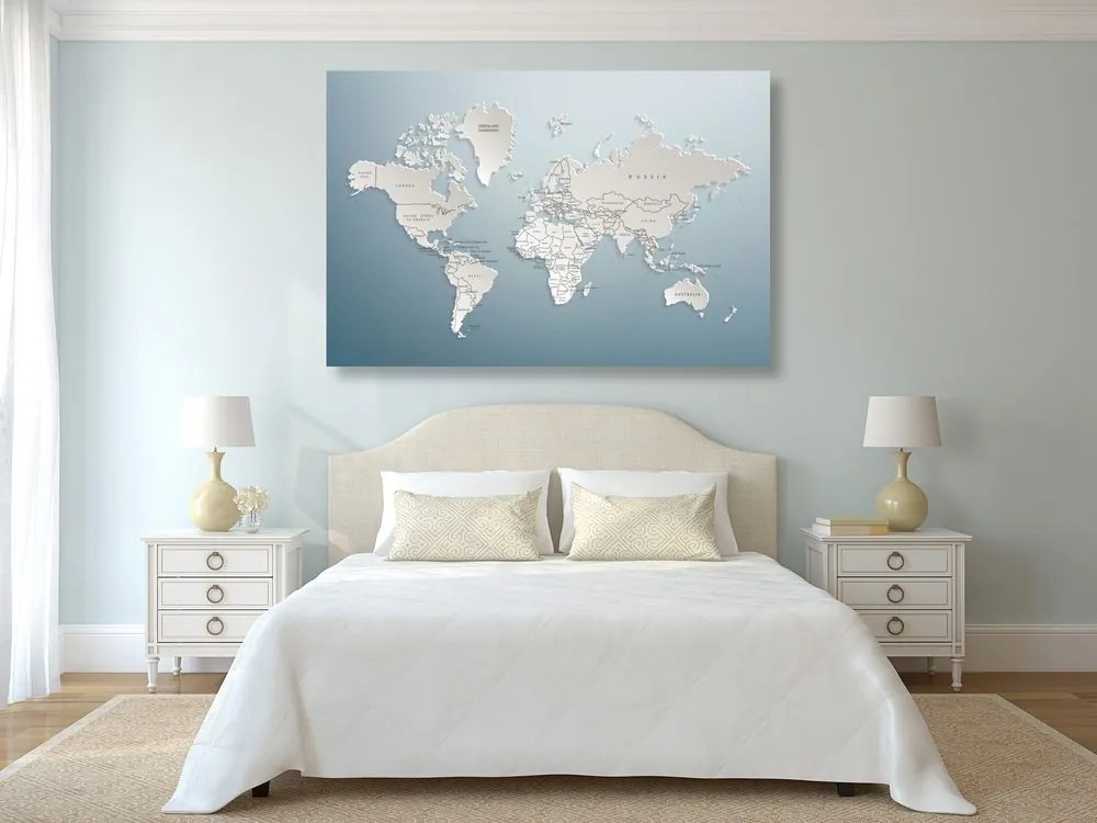 Εικόνα του παγκόσμιου χάρτη σε πρωτότυπο σχέδιο - 60x40