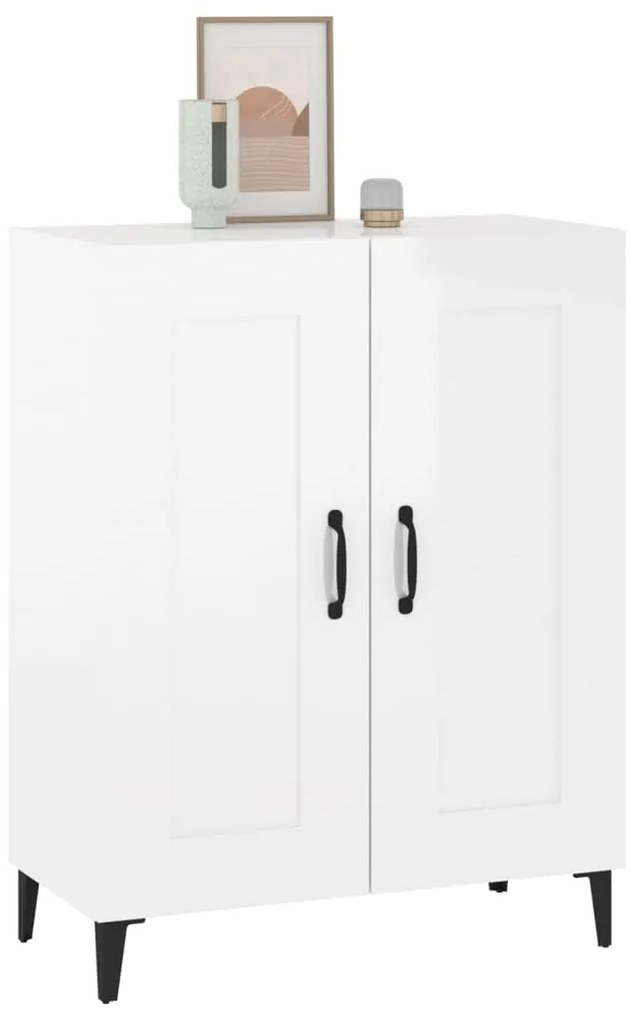vidaXL Ντουλάπι Γυαλιστερό Λευκό 69,5x34x90 εκ. Επεξεργασμένο Ξύλο