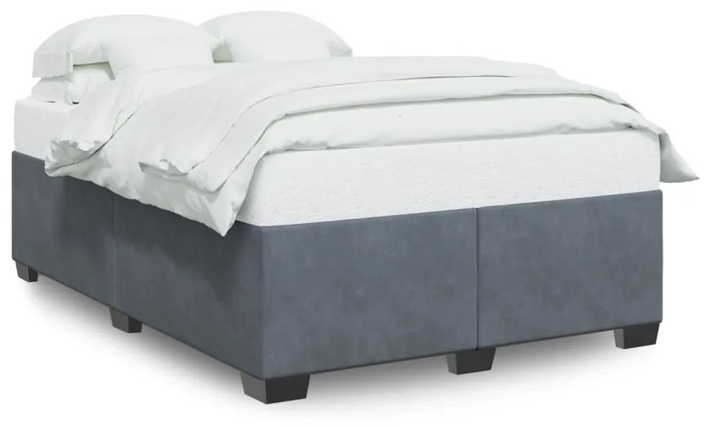 Σκελετός Κρεβατιού Χωρίς Στρώμα Σκ. Γκρι 160x200 εκ. Βελούδινο