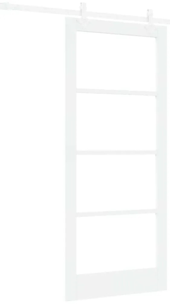 vidaXL Συρόμενη Πόρτα Λευκό 86 x 198.5 cm Ξύλο και μέταλλο