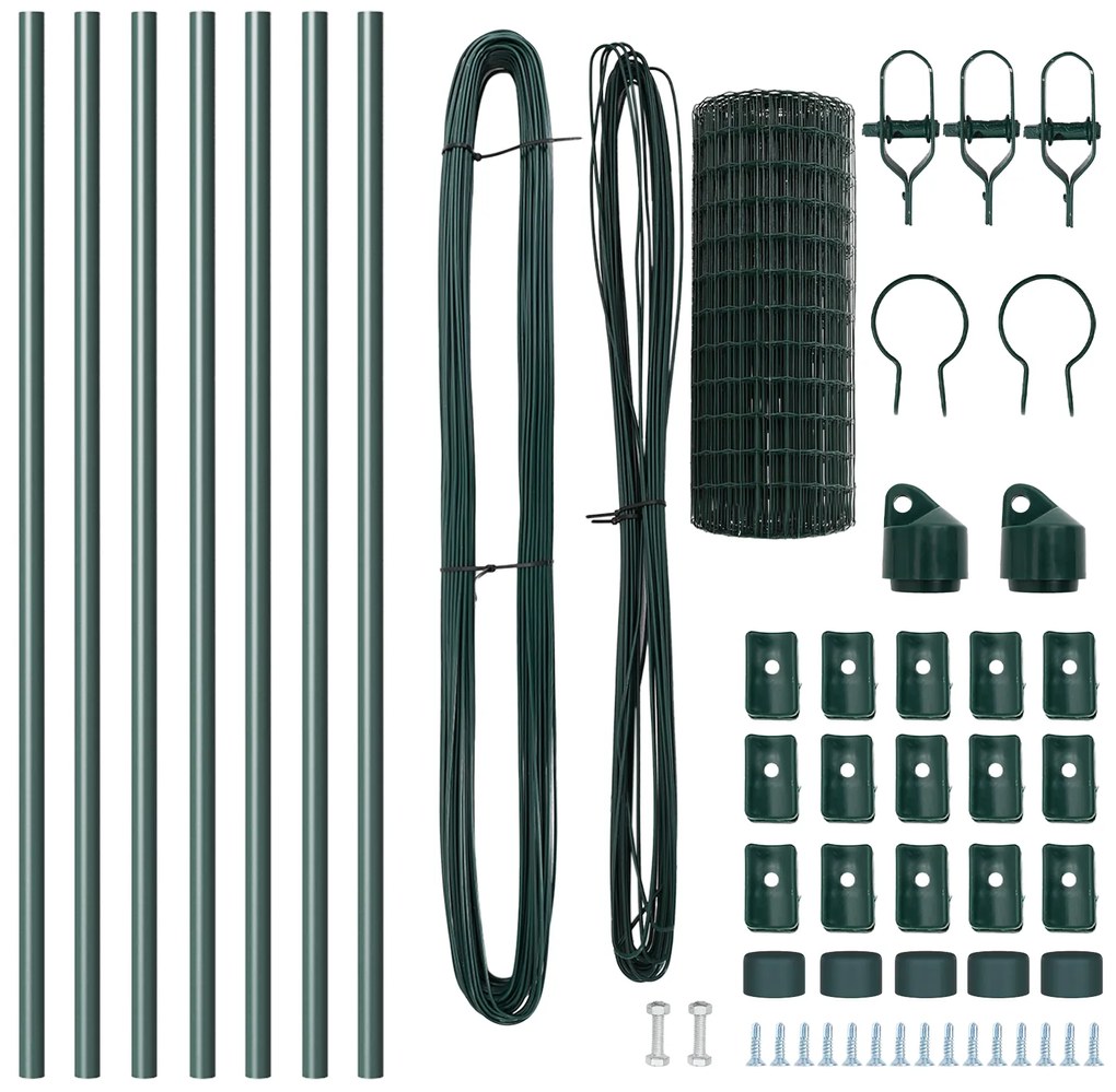 vidaXL Euro Fence με 7 Πόλους 0.8x10 μ Γαλβανισμένος Χάλυβας Πράσινος