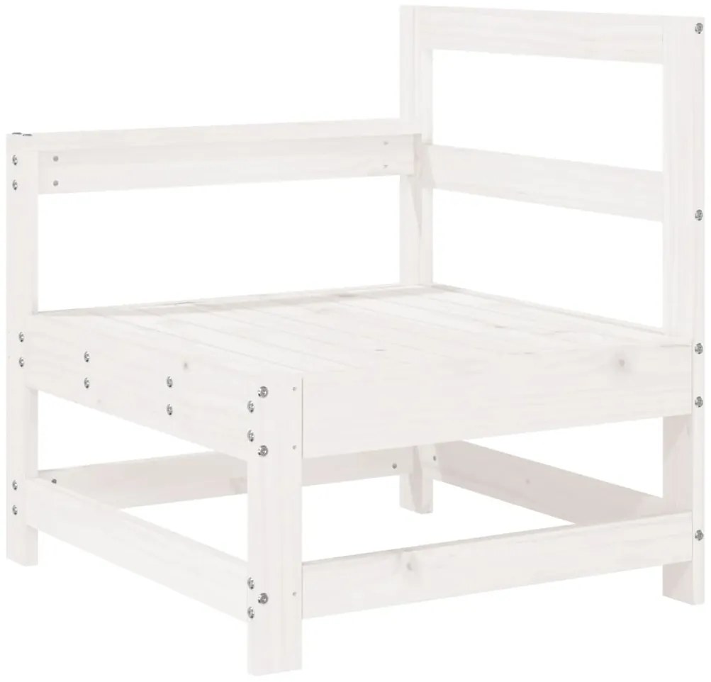 vidaXL Καναπέδες Κήπου Γωνιακοί 2 τεμ. Λευκοί από Μασίφ Ξύλο Πεύκου