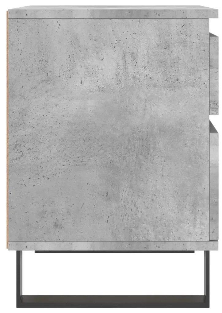 vidaXL Κομοδίνο Γκρι Σκυροδέματος 40 x 35 x 50 εκ. από Επεξεργ. Ξύλο