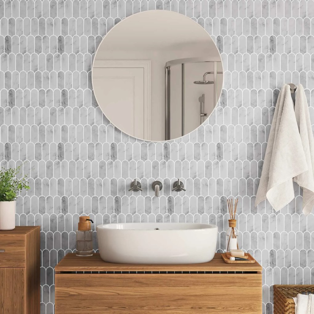 vidaXL Διακοσμητικά Αυτοκόλλητα 20 pcs Γκρι Μάρμαρο 30 x 30 x 0,8 εκ