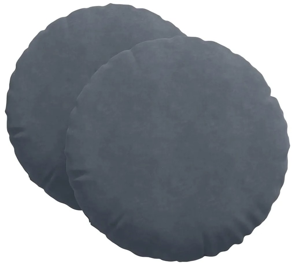 vidaXL Μαξιλάρια καθισμάτων 2 pcs Σκούρο Γκρι Ø 40 x 13 εκ. Βελούδο