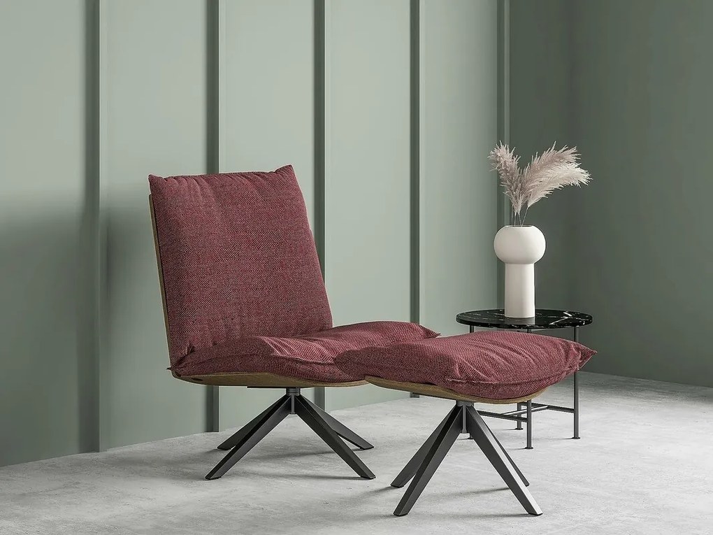 Πολυθρόνα Riverton 641, Κόκκινο, 95x74x92cm, Ταπισερί, Πόδια: Μεταλλικά