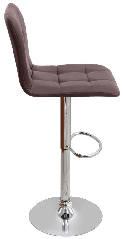 Σκαμπό μπαρ Carmelo Megapap με ρυθμιζόμενο ύψος PU καφέ - βάση χρωμίου 45x42x90/113εκ.