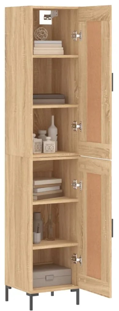 vidaXL Μπουφές Sonoma δρυς 34,5 x 34 x 180 εκ. από Επεξεργασμένο Ξύλο