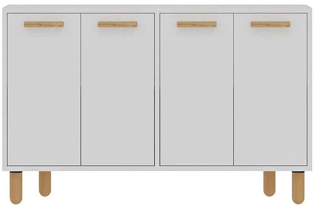 Μπουφές Venedik 327ODS1280 120x29,6x73,6cm White-Oak Μοριοσανίδα, Μελαμίνη