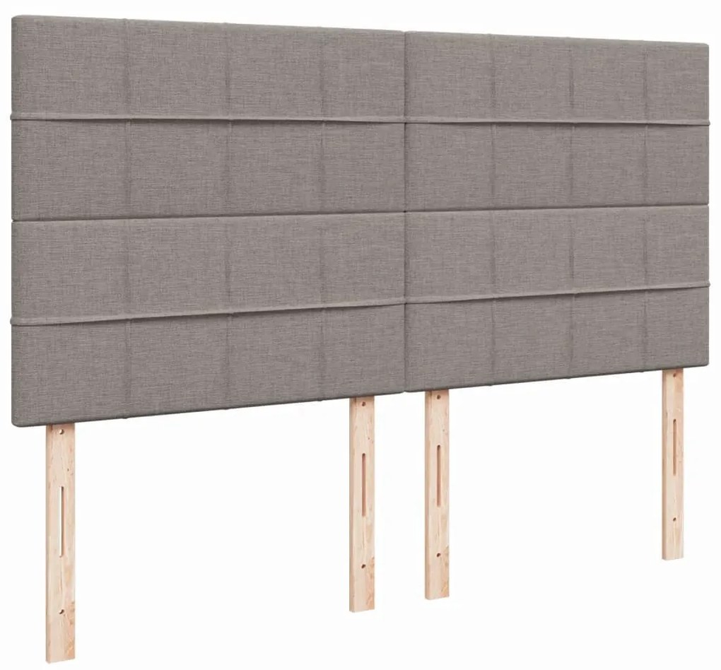 Κρεβάτι Boxspring με Στρώμα Taupe 200x200 εκ. Υφασμάτινο - Μπεζ-Γκρι