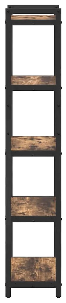 vidaXL Βιβλιοθήκη Καπνιστή δρυς 40 x 30 x 153 εκ Επεξεργασμένο ξύλο