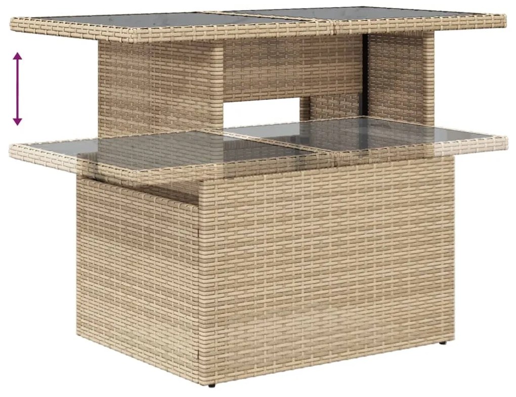 vidaXL Σετ Καναπέ Κήπου 5 τεμ. Μπεζ Συνθετικό Ρατάν με Μαξιλάρι