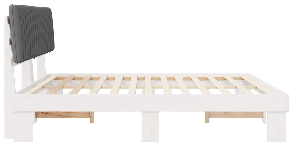 vidaXL Σκελετός Κρεβατιού με Επενδεδυμένο Κεφαλάρι Ανοιχτό γκρι
