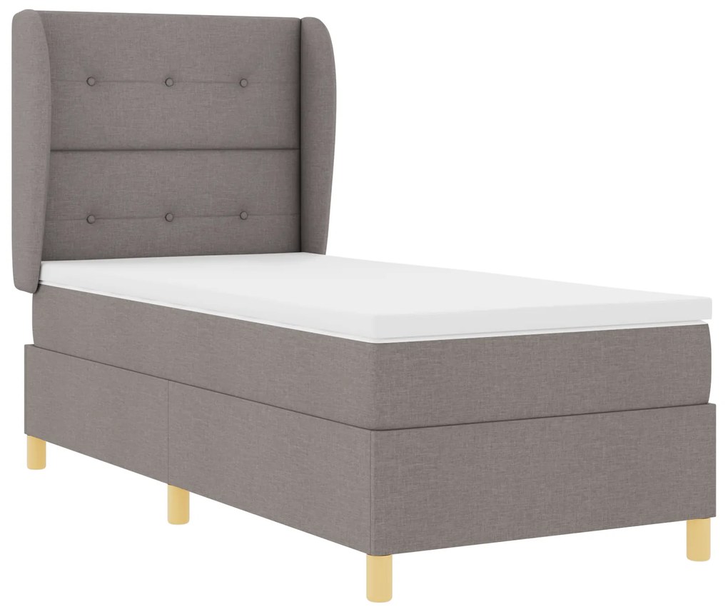 vidaXL Κρεβάτι Box Spring με Στρώμα Ταπέτο 90x200 εκ. Υφάσμα
