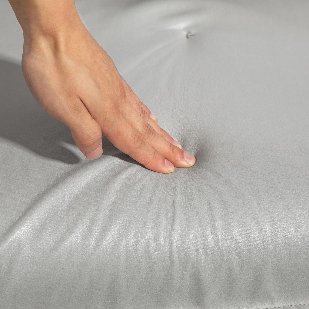 HOMCOM Ρυθμιζόμενη Πολυθρόνα Lounge 2-σε-1, Πολυθρόνα Δαπέδου με Μαξιλάρι, Πολυθρόνα Επένδυσης, για Σαλόνι, Υπνοδωμάτιο, Ανοιχτό Γκρι