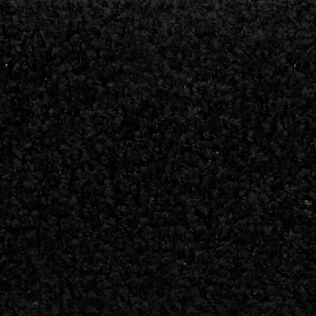 Πατάκια Σκάλας Μοκέτα 15 τεμ. Μαύρα 65 x 21 x 4 εκ. - Μαύρο