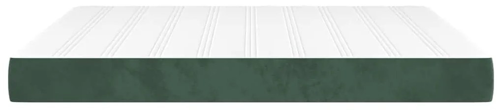 vidaXL Στρώμα με Pocket Springs Σκούρο Πράσινο 160x210x20εκ. Βελούδινο