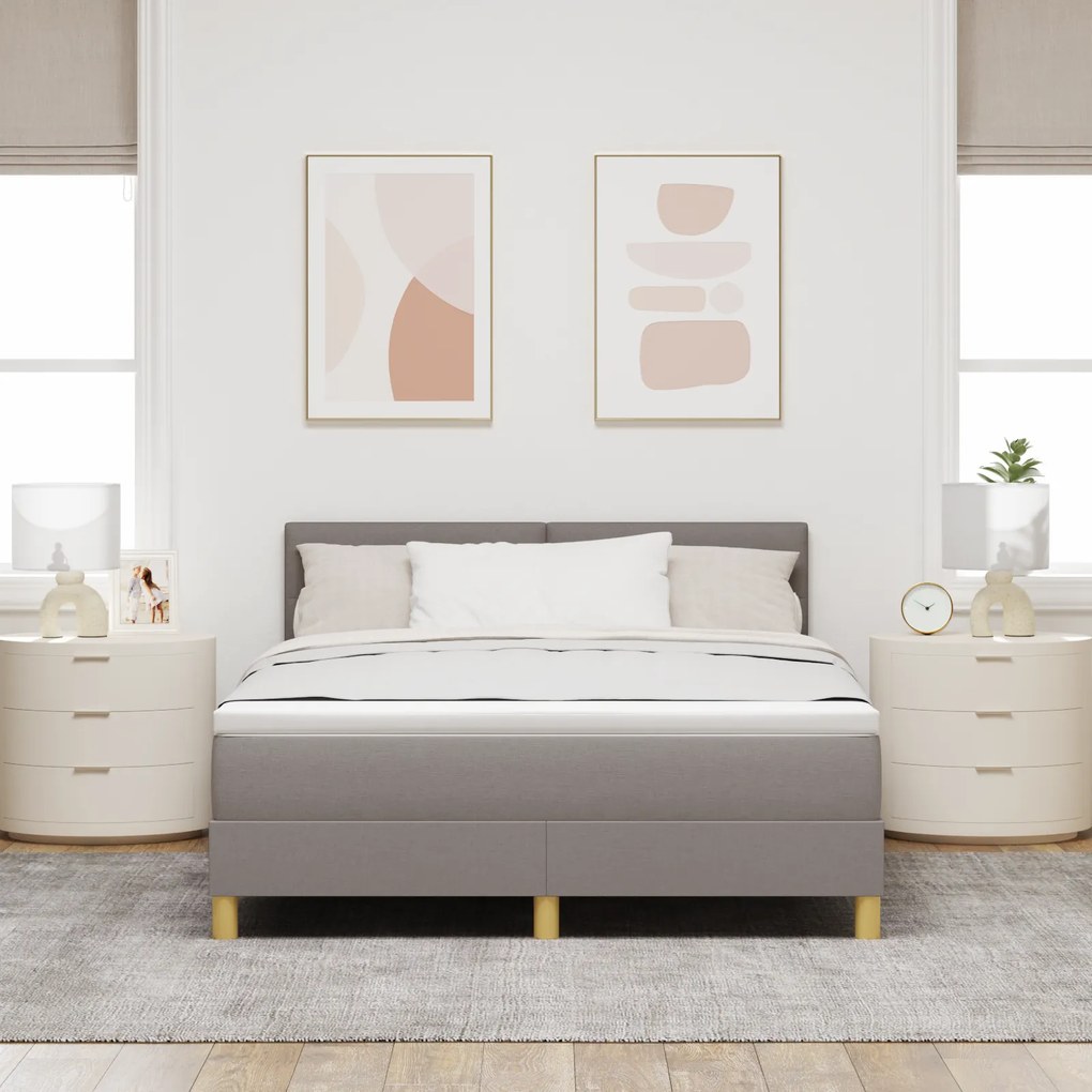 vidaXL Κρεβάτι Box Spring με Στρώμα Ταυροειδές 140x200 εκ. Υφάσματος