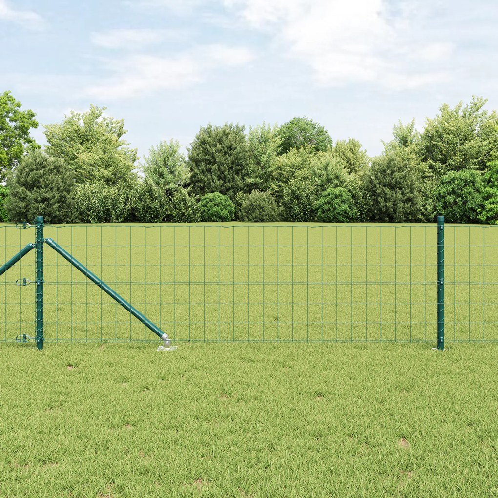 vidaXL Euro Fence με 7 Άγκιστρα 0.8x10 μ Γαλβανισμένο Ατσάλι Πράσινο