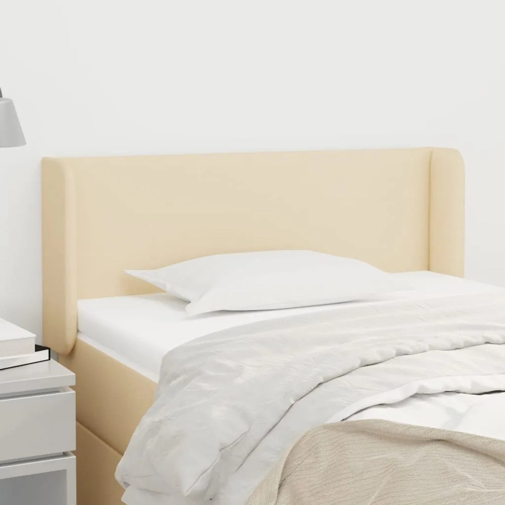 vidaXL Κεφαλάρι με Πτερύγια Κρεμ 93x16x78/88 εκ. Υφασμάτινο
