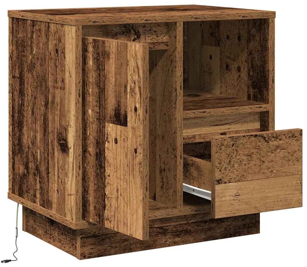 vidaXL Κομοδίνο 2 pcs Παλιό Ξύλο 50 x 34.5 x 50 εκ. Επεξεργασμένο ξύλο