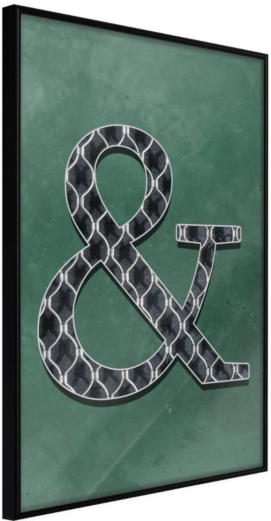 Αφίσα - Ampersand on Green Background - 20x30 - Μαύρο - Χωρίς πασπαρτού