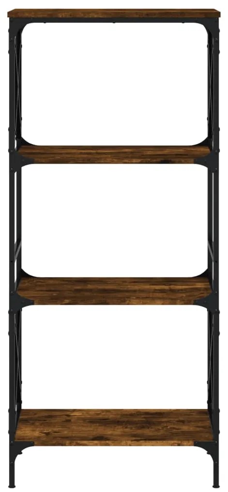 vidaXL Βιβλιοθήκη 4 Επιπέδων Καπνιστή Δρυς 59x35x132 εκ. Επεξεργ. Ξύλο