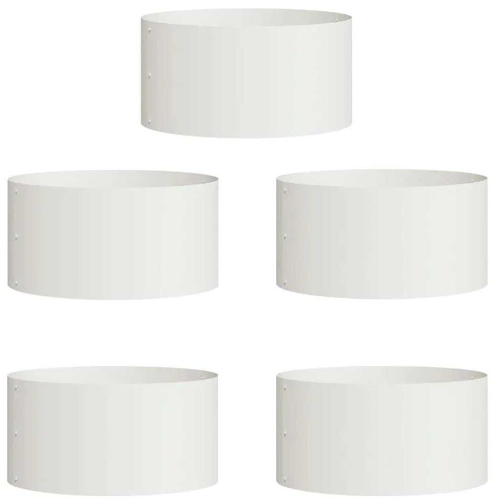 vidaXL Ζαρντινιέρες κήπου 5 pcs Λευκό 40 x 40 x 20 cm Ατσάλι