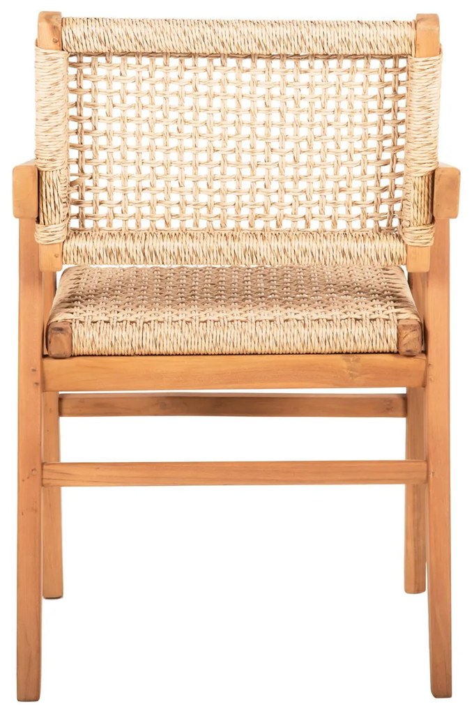 Πολυθρόνα BJORN Μασίφ Ξύλο Teak Φυσικό και Σχοινί 54,5x61x85Yεκ. 54.5x61x85 εκ.