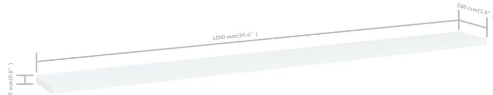 vidaXL Ράφια Βιβλιοθήκης 4 τεμ. Λευκά 100x10x1,5 εκ. από Μοριοσανίδα