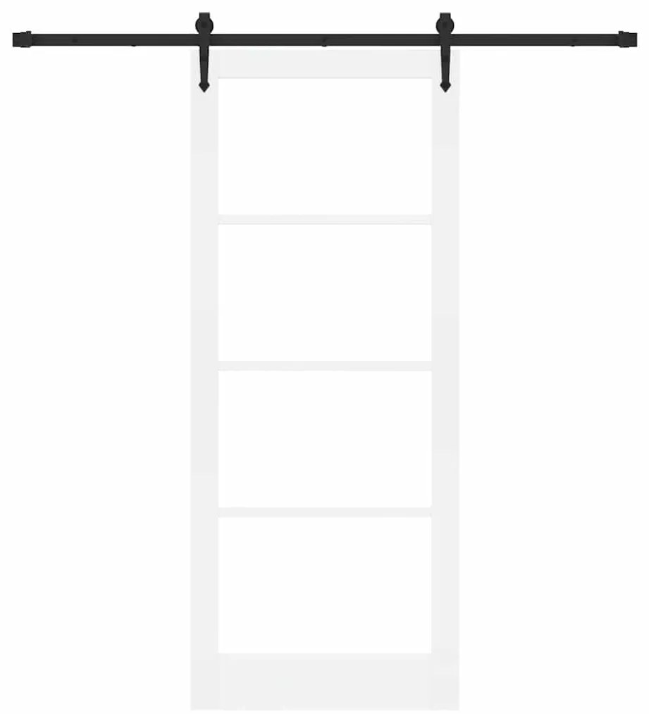 vidaXL Ολισθητή Πόρτα Λευκό 86 x 211 cm Ξύλο και μέταλλο