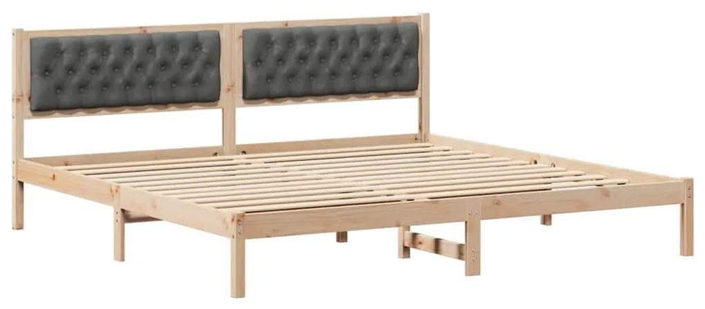 vidaXL Σκελετός Κρεβατιού με κεφαλάρι Σκούρο Γκρι 200 x 200 cm