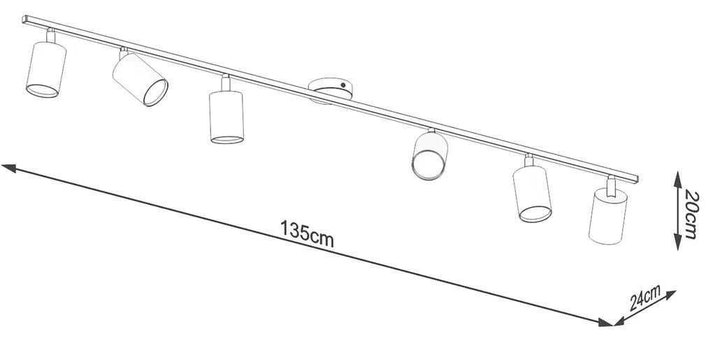 Sollux Φωτιστικό οροφής Lemmi 6,6xGU10/10w, Χρώμα μαύρο