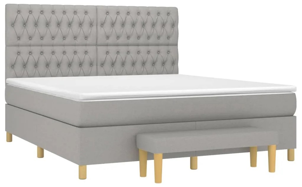 ΚΡΕΒΑΤΙ BOXSPRING ΜΕ ΣΤΡΩΜΑ ΑΝΟΙΧΤΟ ΓΚΡΙ 180X200 ΕΚ. ΥΦΑΣΜΑΤΙΝΟ 3137413