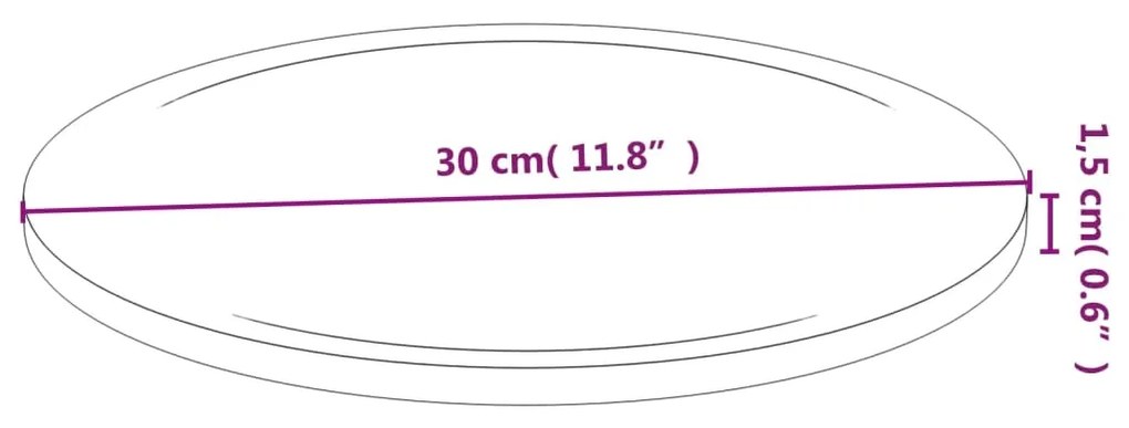 vidaXL Σανίδες Κοπής 6 Τεμ. Ø30 x 1,5 εκ. από Μπαμπού