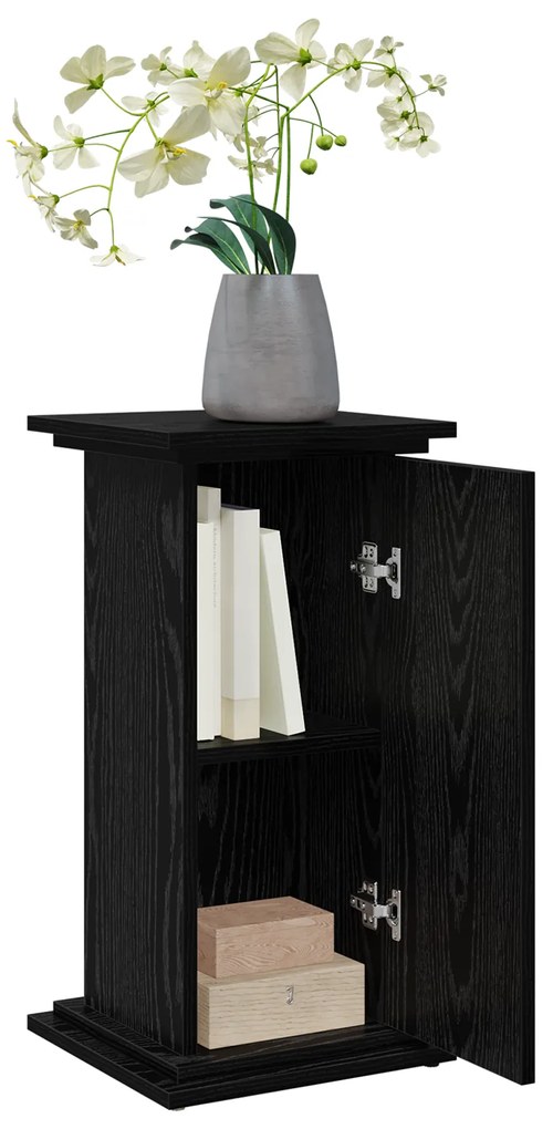 vidaXL Βάση Φυτών με Αποθήκευση Μαύρο Ξύλο 31x30x60 εκ. Εξατομικευμένο Ξύλο
