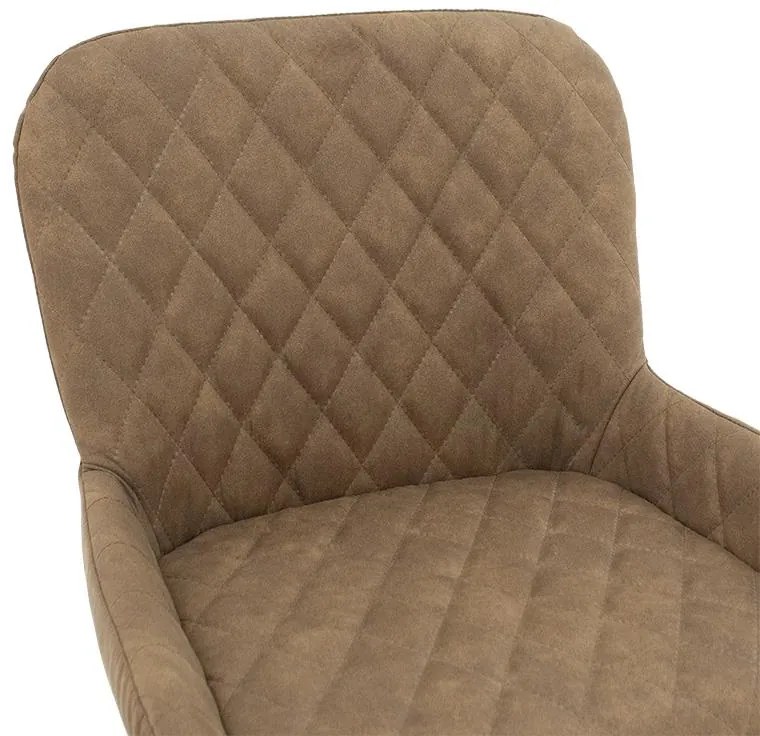 Σκαμπό bar Delicacy μεταλλικό μαύρο-ύφασμα καφέ antique 47x43x100εκ 47x43x100 εκ.