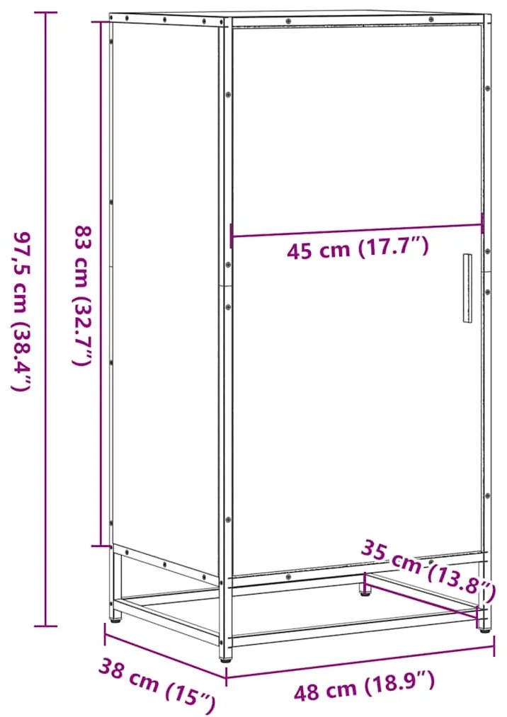 ΠΑΠΟΥΤΣΟΘΗΚΗ ΜΑΥΡΟ 48X38X97,5 ΕΚ. ΑΠΟ ΕΠΕΞΕΡΓΑΣΜΕΝΟ ΞΥΛΟ 849199