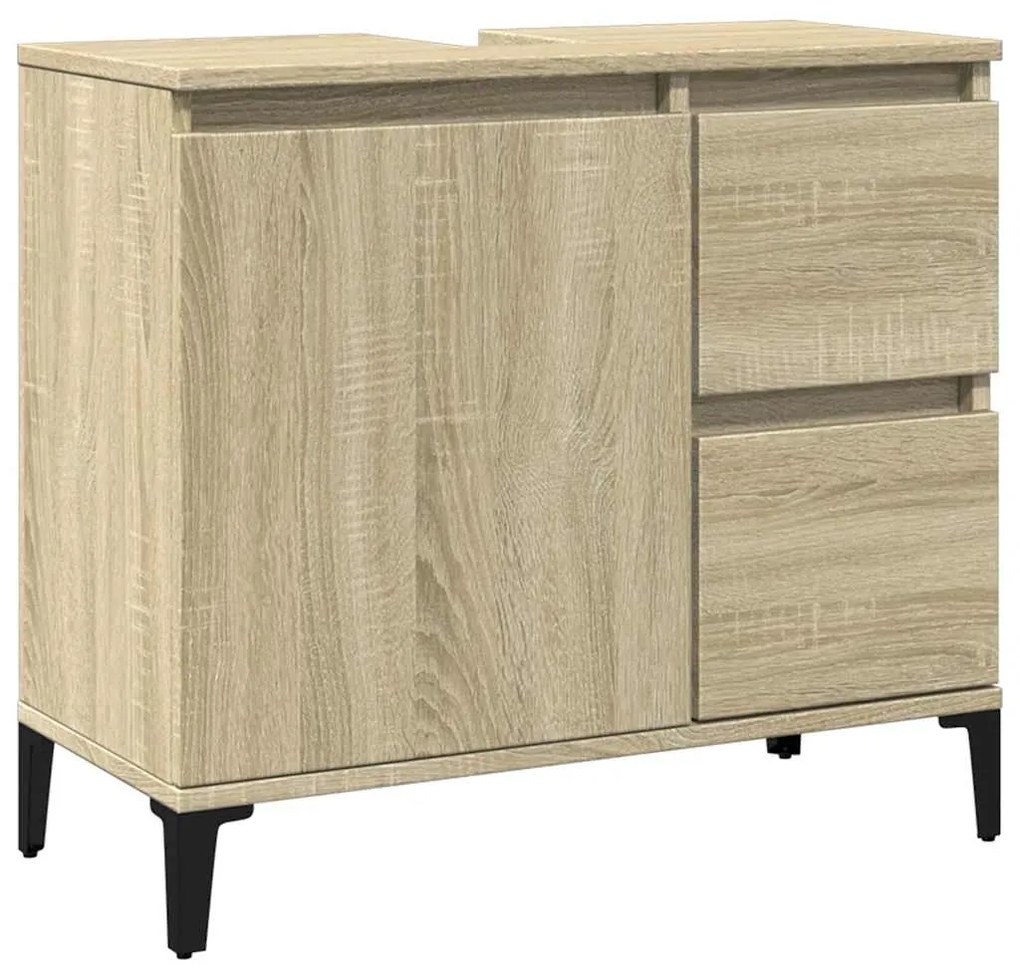 vidaXL Ντουλάπι Μπάνιου Sonoma Δρυς 65x33x60 εκ. Επεξεργασμένο Ξύλο