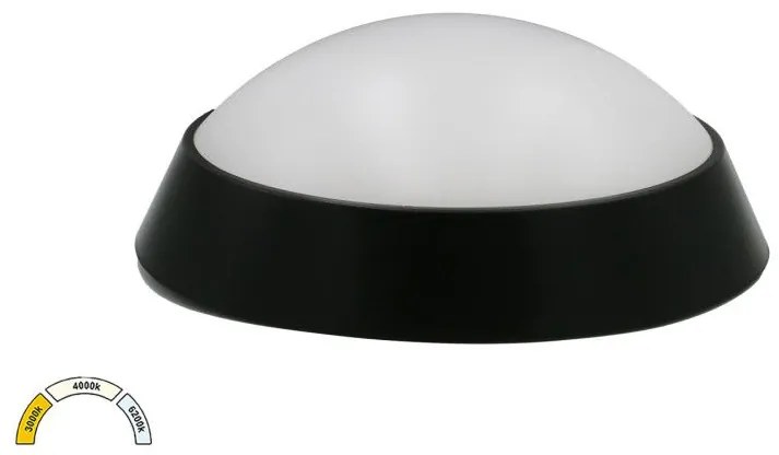 Πλαφονιέρα Φωτιστικό Οροφής LED 20W ΙΡ65 3CCT Φ22cm Lumen 21-2001518 Μαύρο