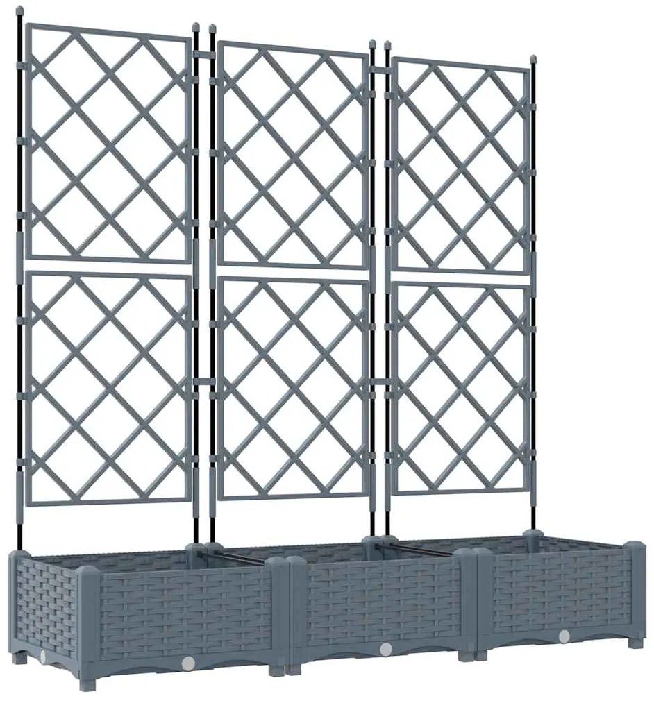 vidaXL Κηποτινάκι με Τρέλα 3 pcs Ανοιχτό γκρι 120 x 40 x 125.5 εκ. PP