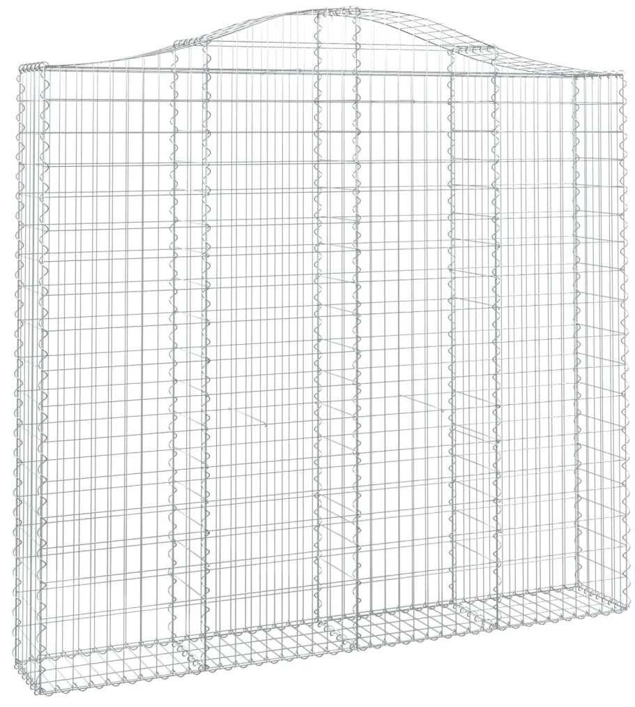 vidaXL Συρματοκιβώτια Τοξωτά 8 τεμ. 200x30x180/200 εκ. Γαλβαν. Ατσάλι