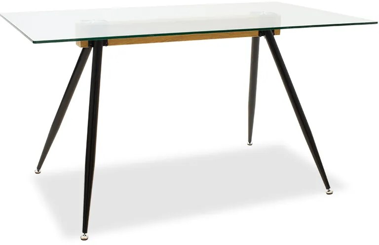 Τραπέζι Astrid pakoworld γυάλινο 10χιλ - πόδι μαύρο 140x80x75εκ