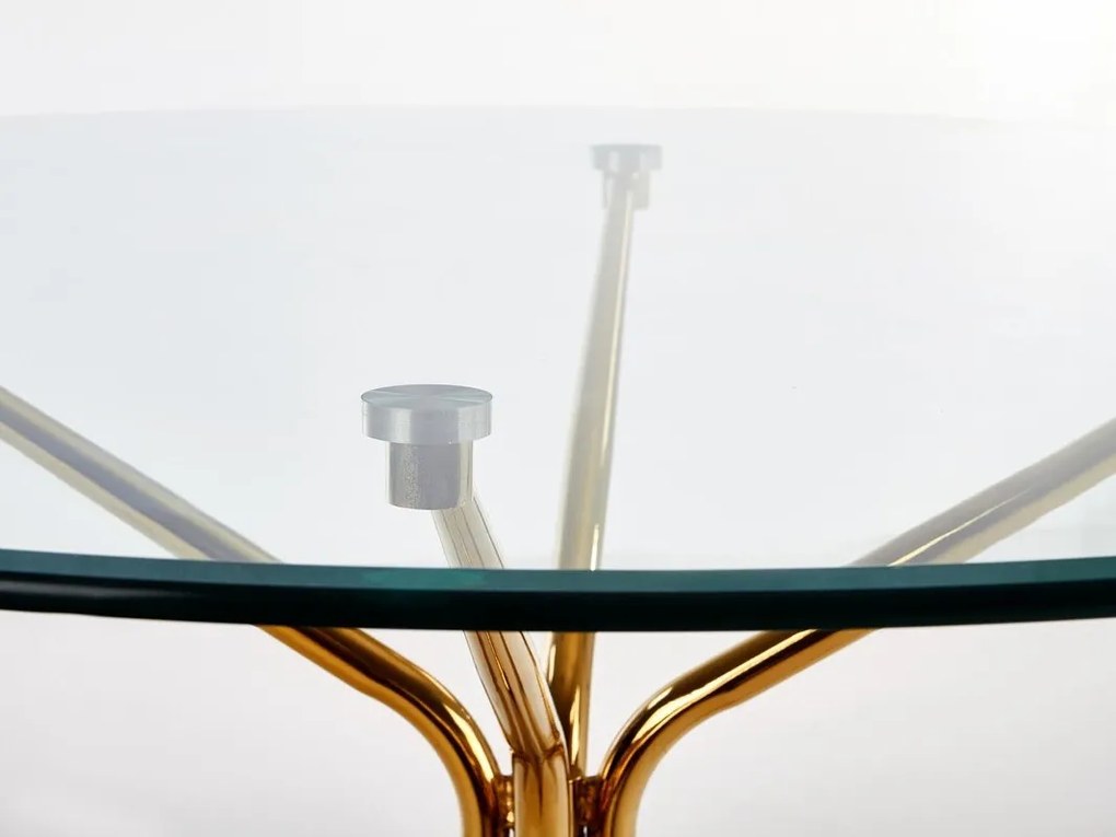 Τραπέζι Houston 747, Χρυσό, 74cm, 35 kg, Επεξεργασμένο γυαλί, Μέταλλο | Epipla1.gr