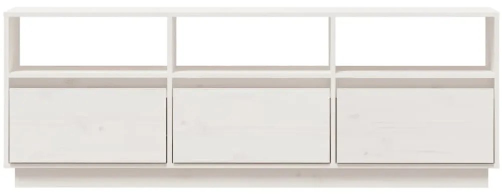 vidaXL Έπιπλο Τηλεόρασης Λευκό 140 x 37 x 50 εκ. από Μασίφ Ξύλο Πεύκου