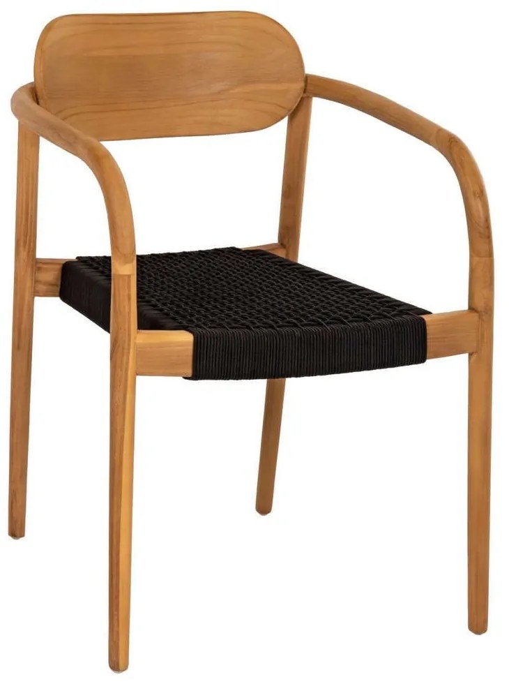Πολυθρόνα Oslo HM9636.02 55x54x80cm Ξύλο-Σχοινί Teak-Black Wood, Rope