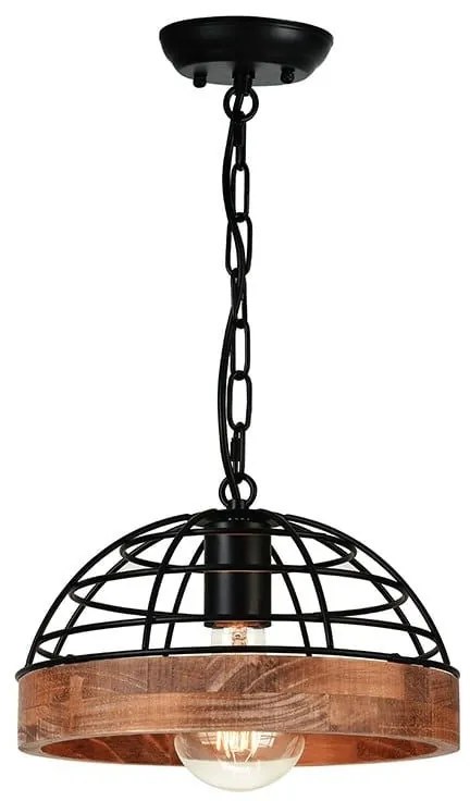 Φωτιστικό Οροφής EG841P26B 1ΧΕ27 D26XH120 Black Aca Decor Μέταλλο,Ξύλο