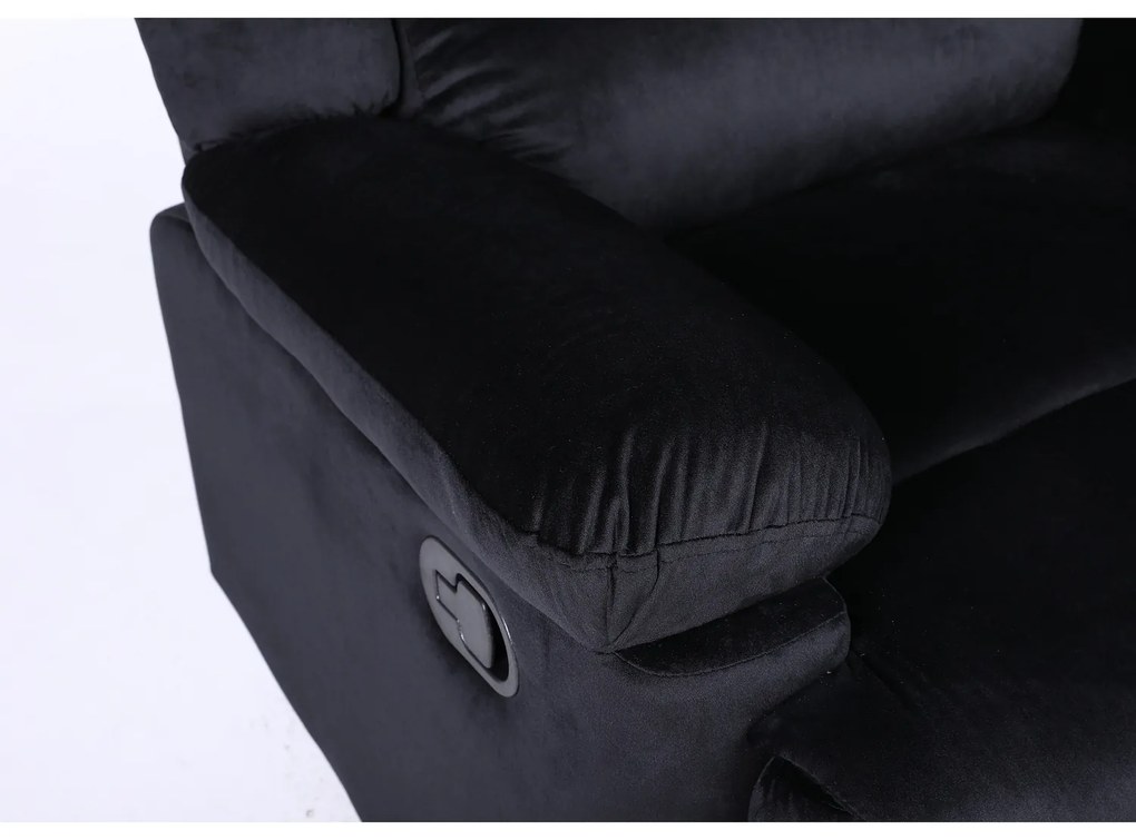 Πολυθρόνα Ανακλινόμενη ArteLibre CARINAE Μαύρο Βελούδο 93x90x100cm