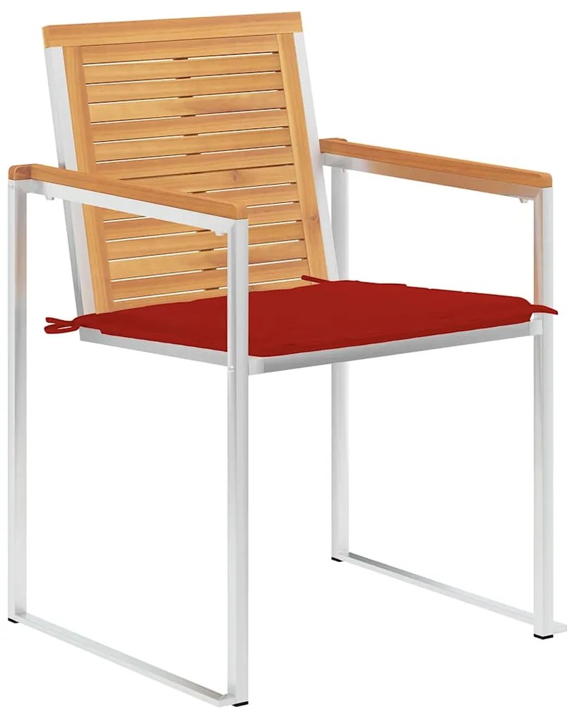 vidaXL Καρέκλες Κήπου 8 τεμάχια από Μασίφ Ξύλο Teak με Μαξιλάρια